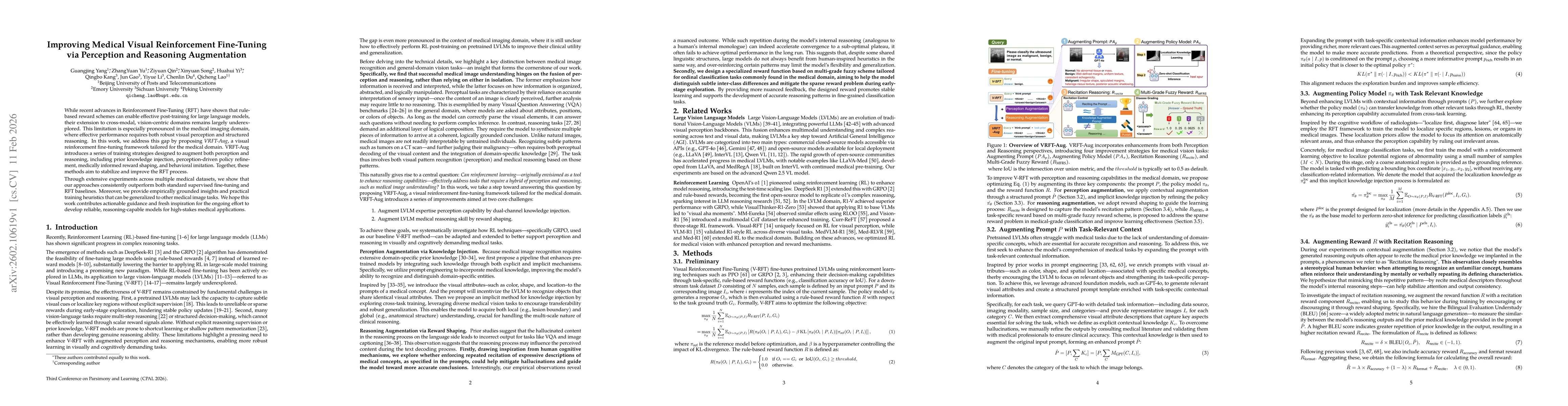 Thumbnail for Improving Medical Visual Reinforcement Fine-Tuning via Perception and Reasoning Augmentation