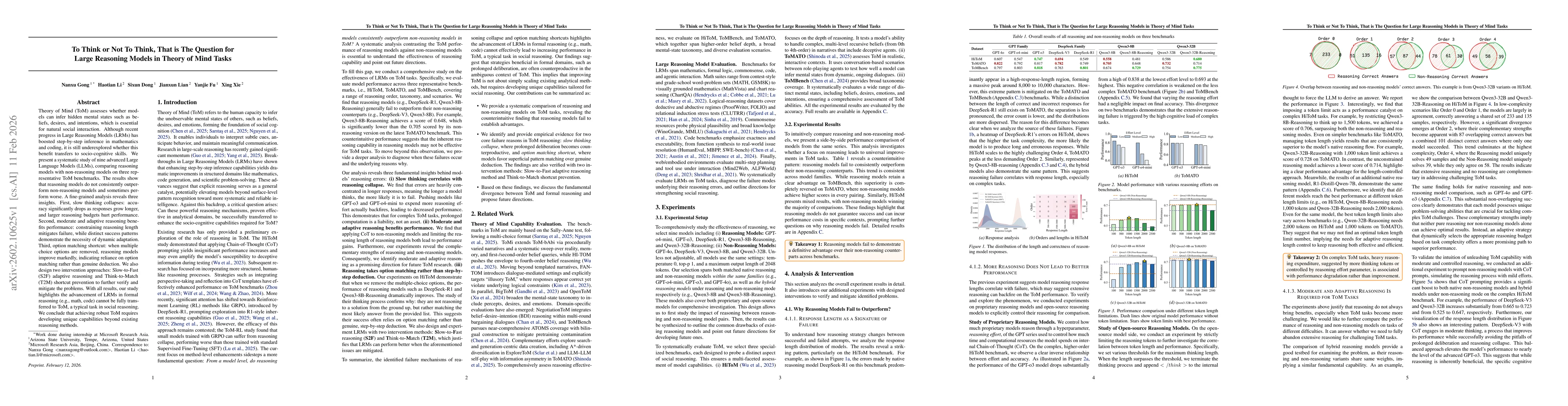 Thumbnail for To Think or Not To Think, That is The Question for Large Reasoning Models in Theory of Mind Tasks
