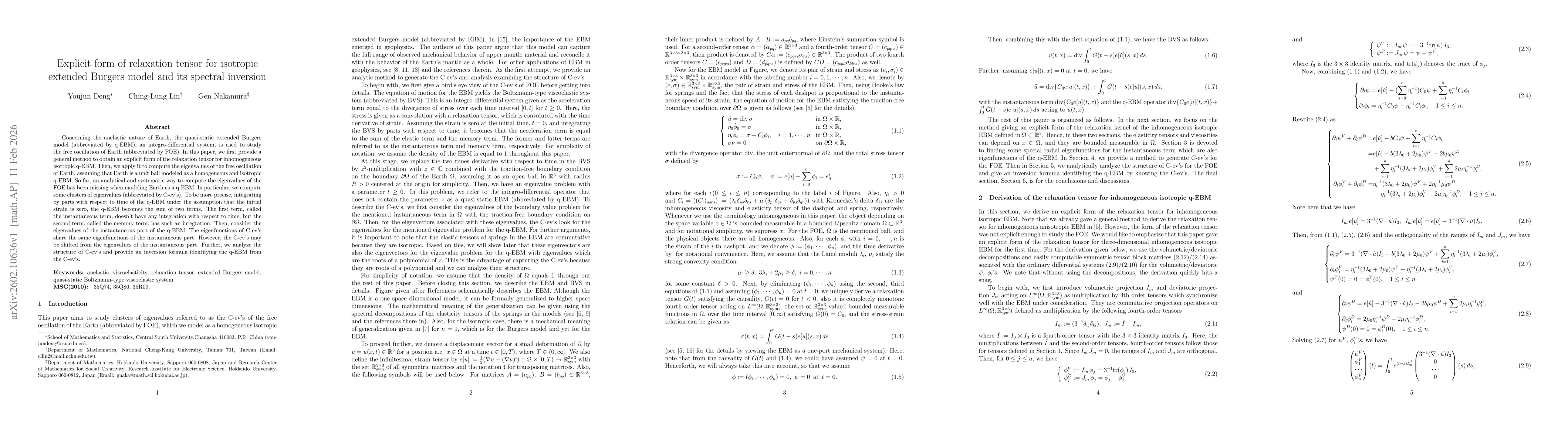 Thumbnail for Explicit form of relaxation tensor for isotropic extended Burgers model and its spectral inversion