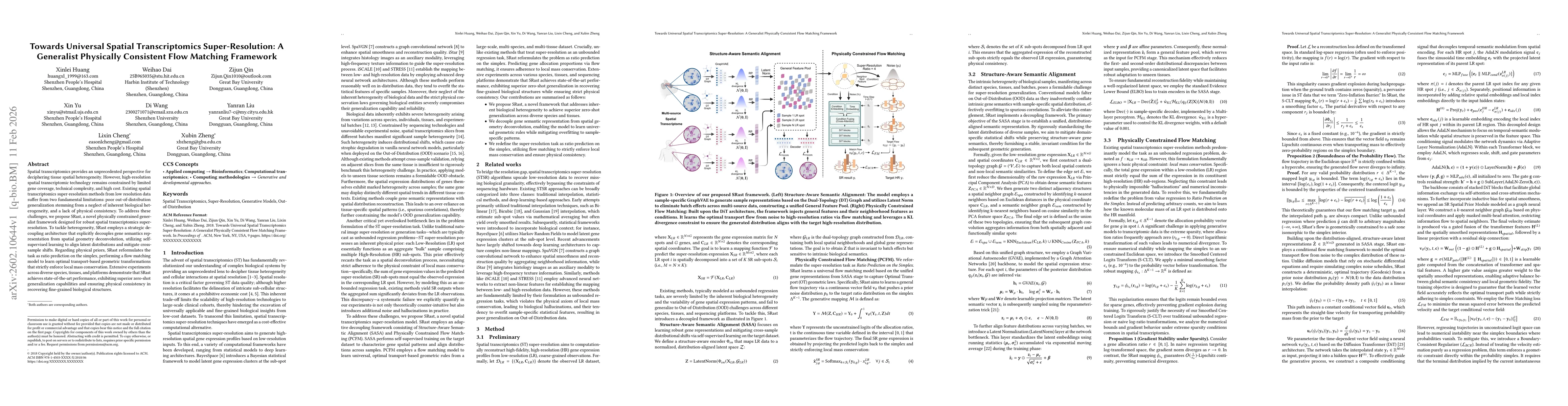 Thumbnail for Towards Universal Spatial Transcriptomics Super-Resolution: A Generalist Physically Consistent Flow Matching Framework