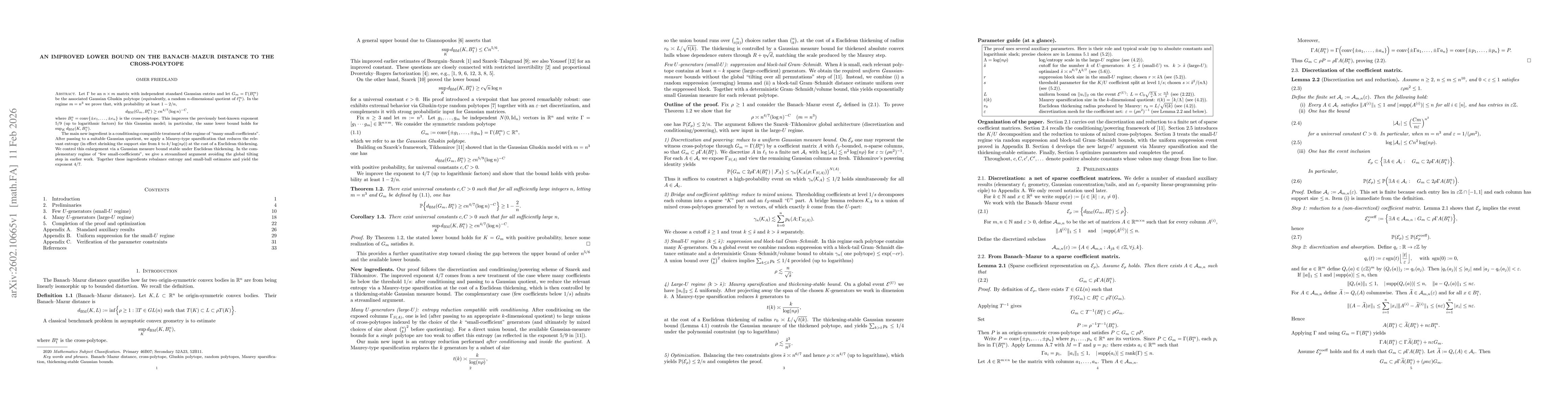 Thumbnail for An improved lower bound on the Banach--Mazur distance to the cross-polytope
