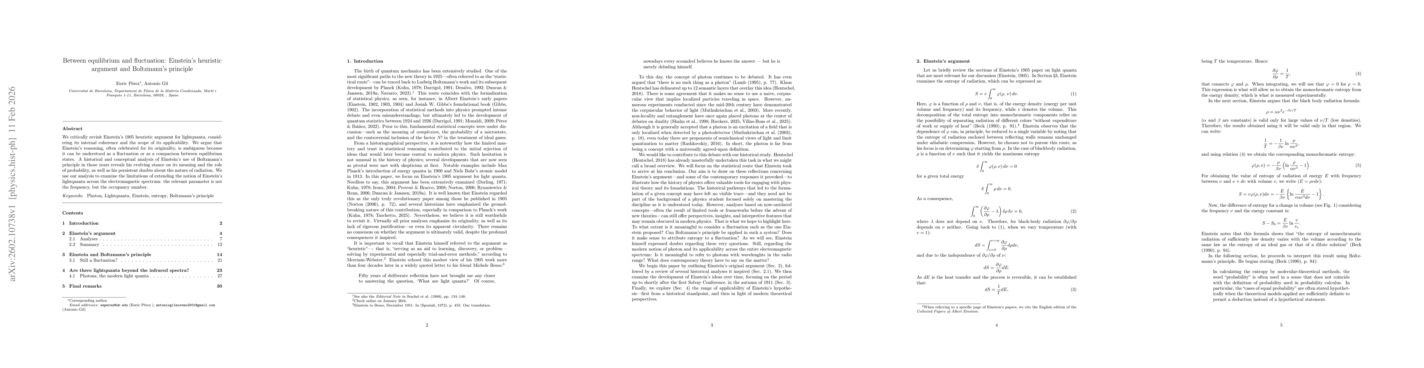Thumbnail for Between equilibrium and fluctuation: Einstein's heuristic argument and Boltzmann's principle
