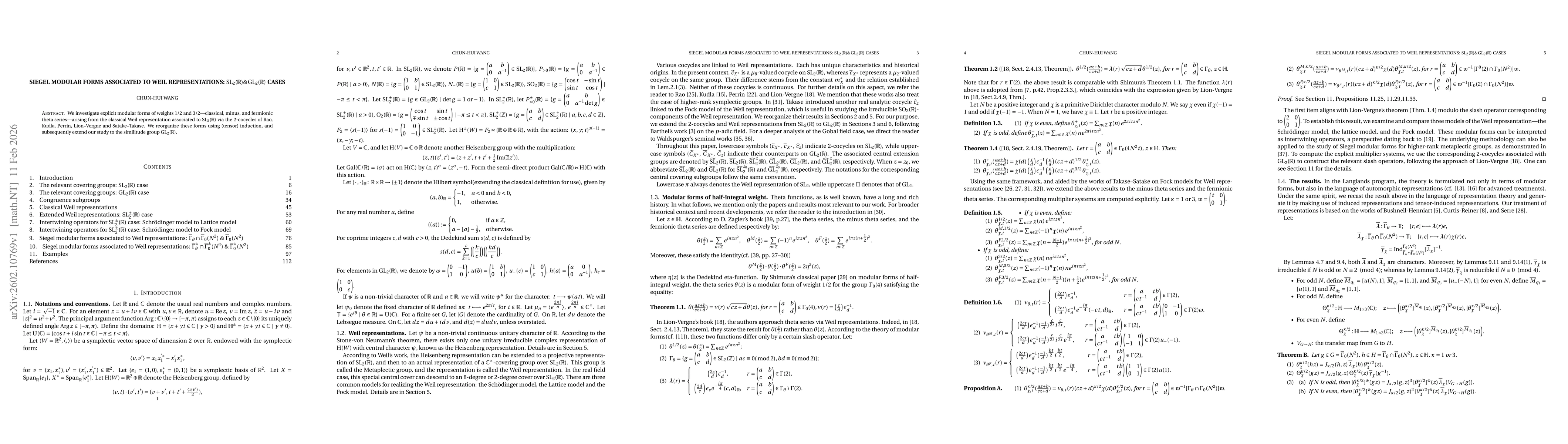Thumbnail for Siegel modular forms associated to Weil representations: $\operatorname{SL}_2(\mathbb{R}) \& \operatorname{GL}_2(\mathbb{R})$ cases