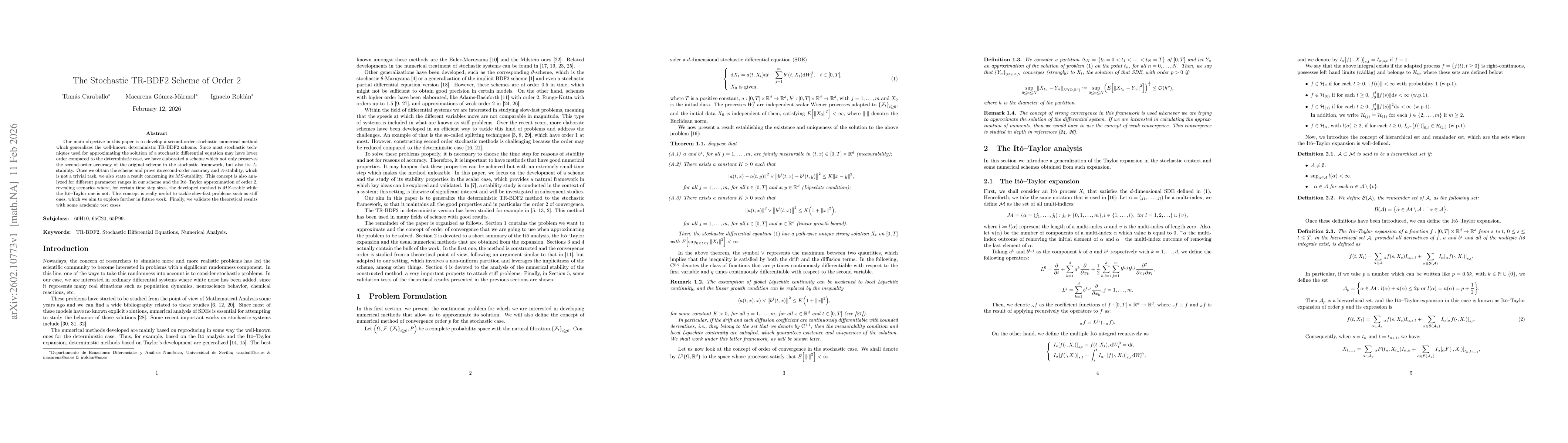 Thumbnail for The Stochastic TR-BDF2 Scheme of Order 2