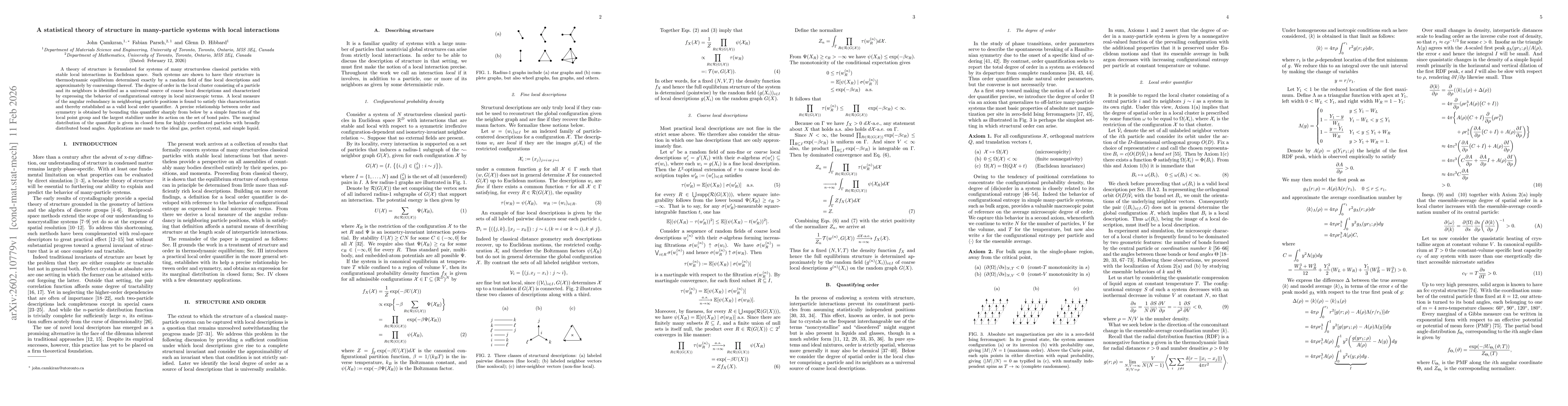 Thumbnail for A statistical theory of structure in many-particle systems with local interactions