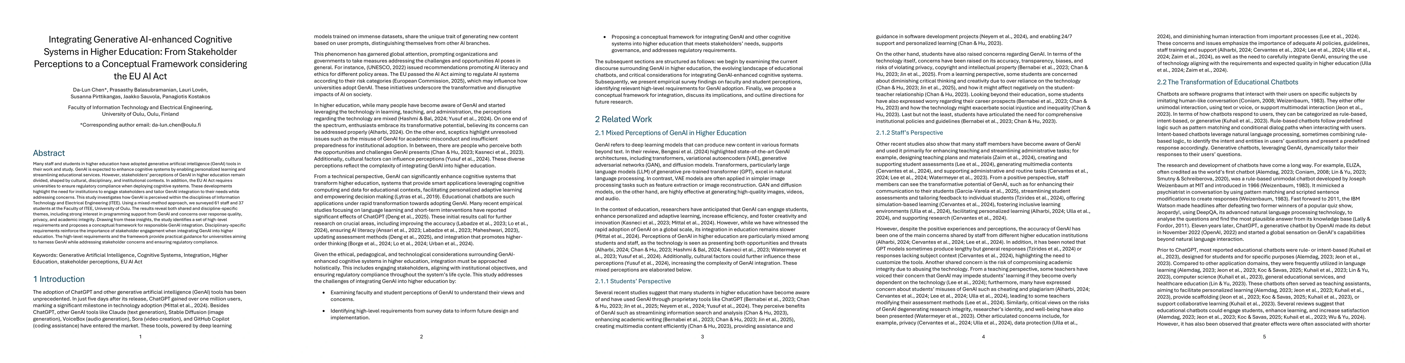 Thumbnail for Integrating Generative AI-enhanced Cognitive Systems in Higher Education: From Stakeholder Perceptions to a Conceptual Framework considering the EU AI Act