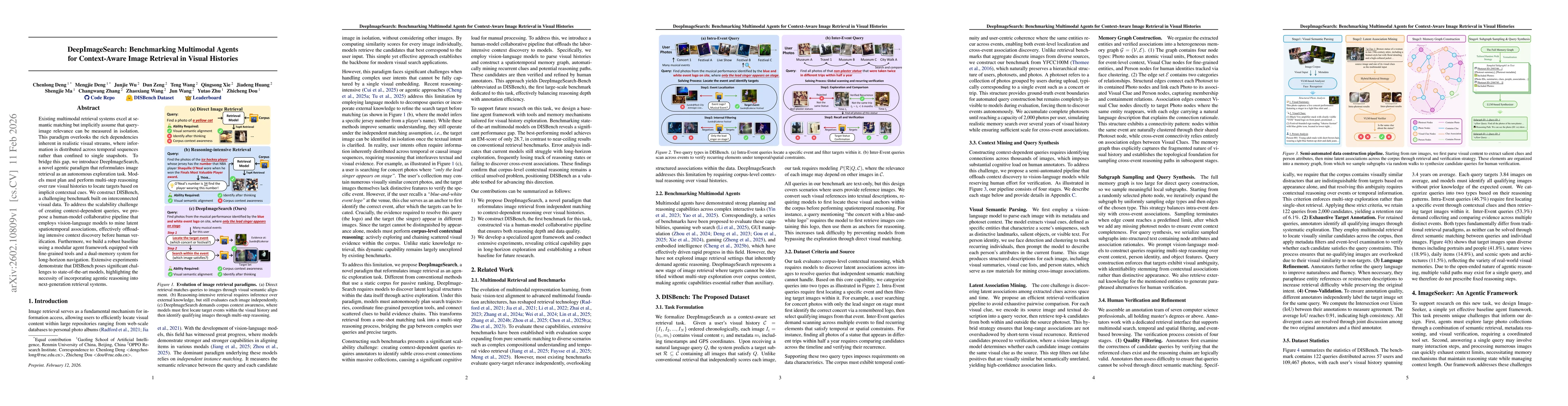 Thumbnail for DeepImageSearch: Benchmarking Multimodal Agents for Context-Aware Image Retrieval in Visual Histories