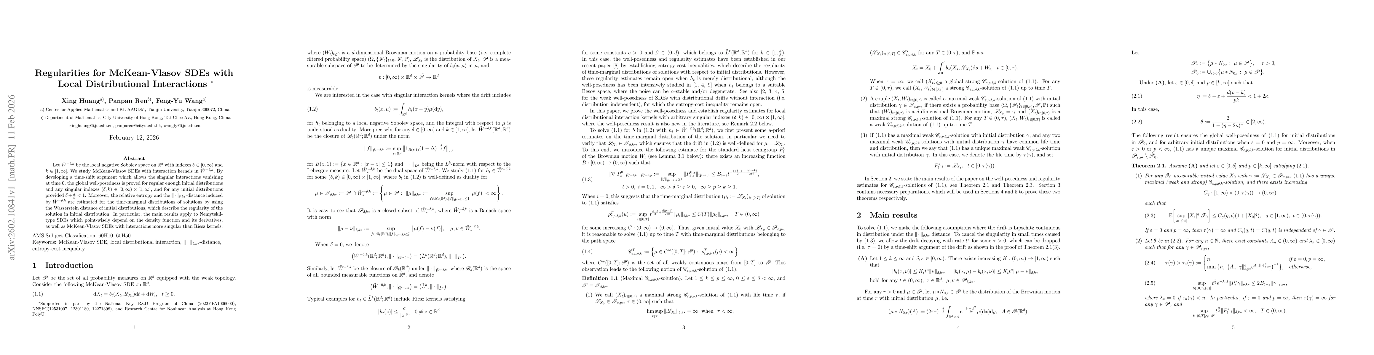 Thumbnail for Regularities for McKean-Vlasov SDEs with Local Distributional Interactions