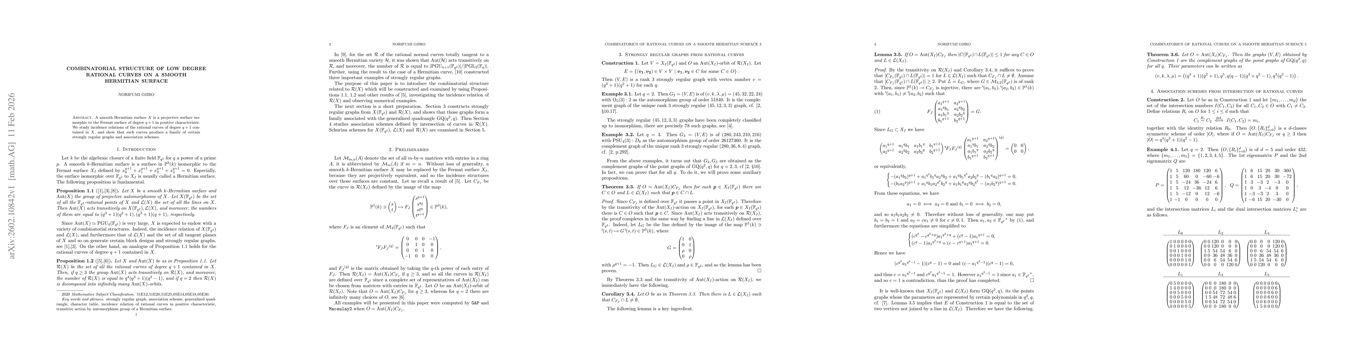 Thumbnail for Combinatorial structure of low degree rational curves on a smooth Hermitian surface