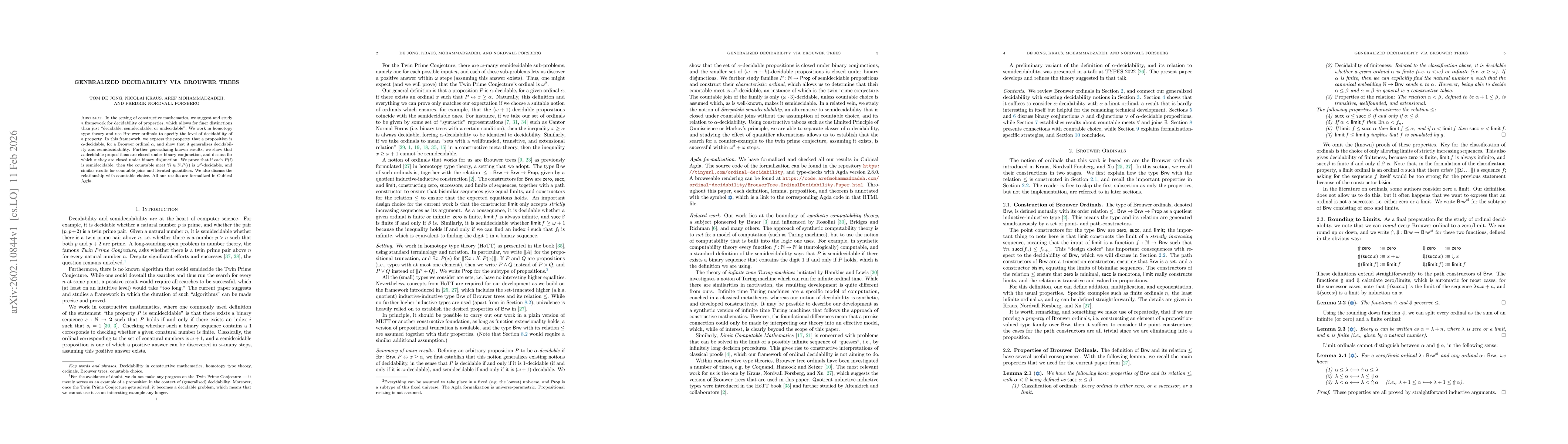 Thumbnail for Generalized Decidability via Brouwer Trees