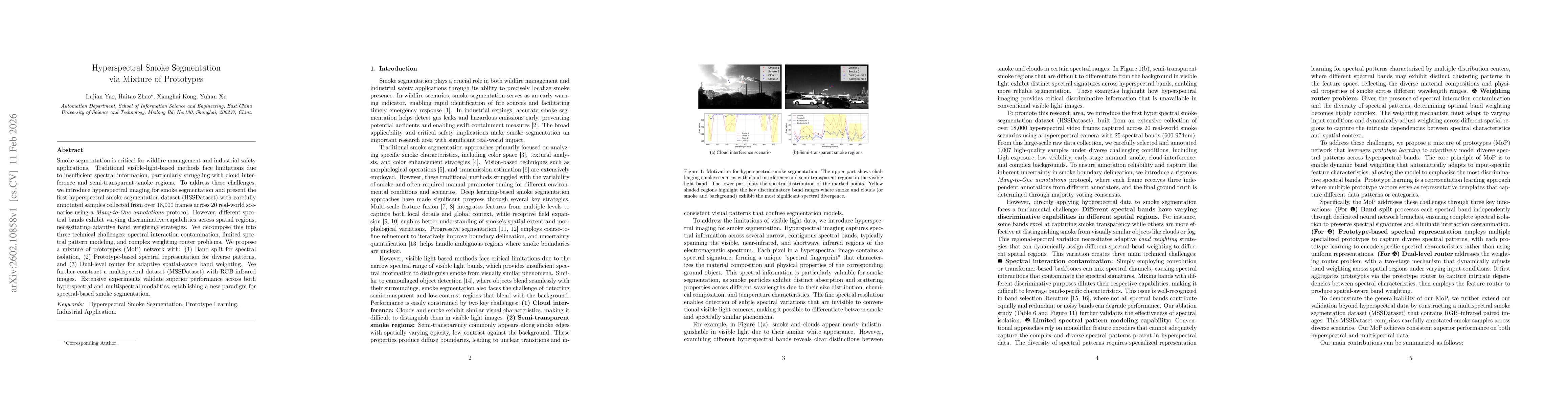 Thumbnail for Hyperspectral Smoke Segmentation via Mixture of Prototypes