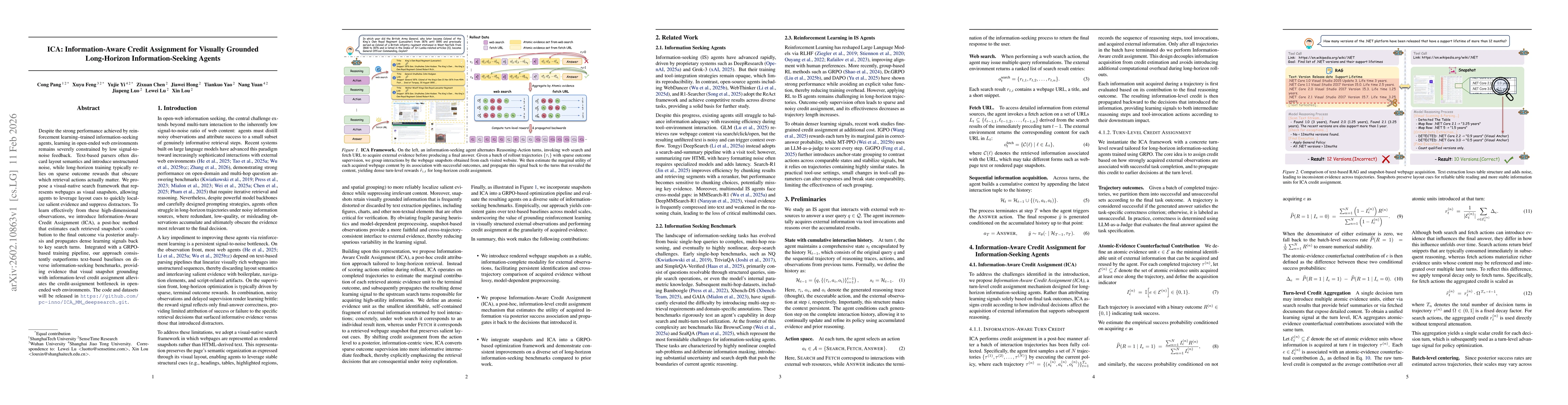 Thumbnail for ICA: Information-Aware Credit Assignment for Visually Grounded Long-Horizon Information-Seeking Agents