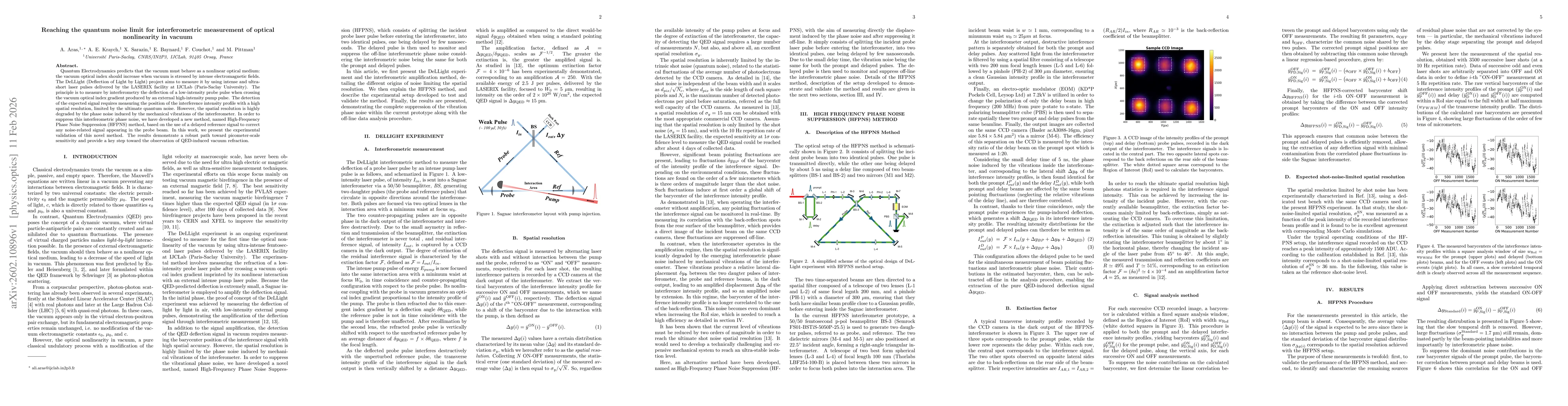 Thumbnail for Reaching the quantum noise limit for interferometric measurement of optical nonlinearity in vacuum