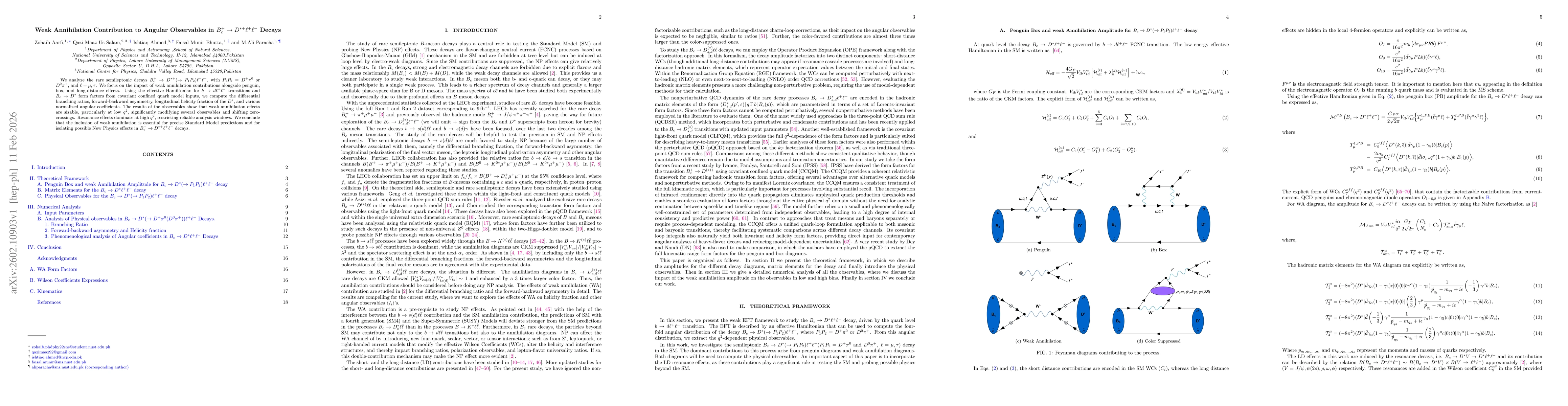 Thumbnail for Weak Annihilation Contribution to Angular Observables in $B_{c}^+\to D^{\ast+}\ell^{+}\ell^{-}$ Decays