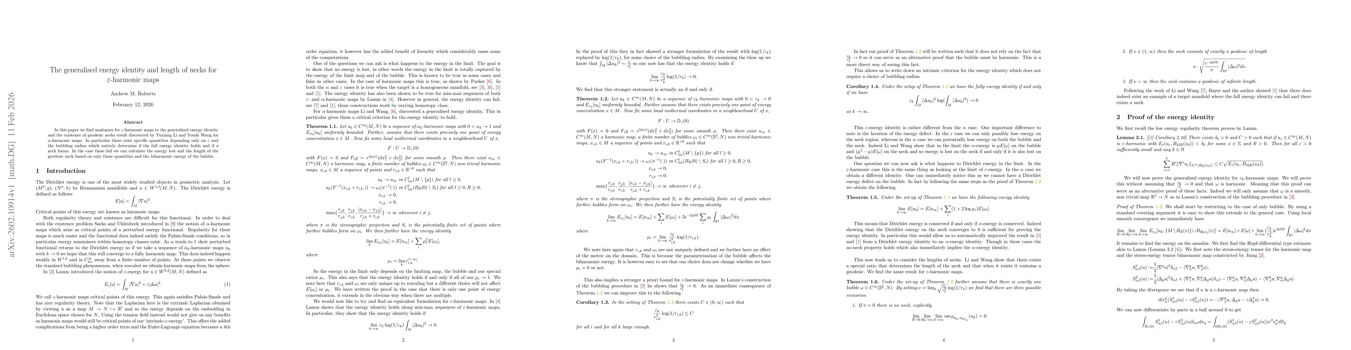 Thumbnail for The generalised energy identity and length of necks for $\varepsilon$-harmonic maps