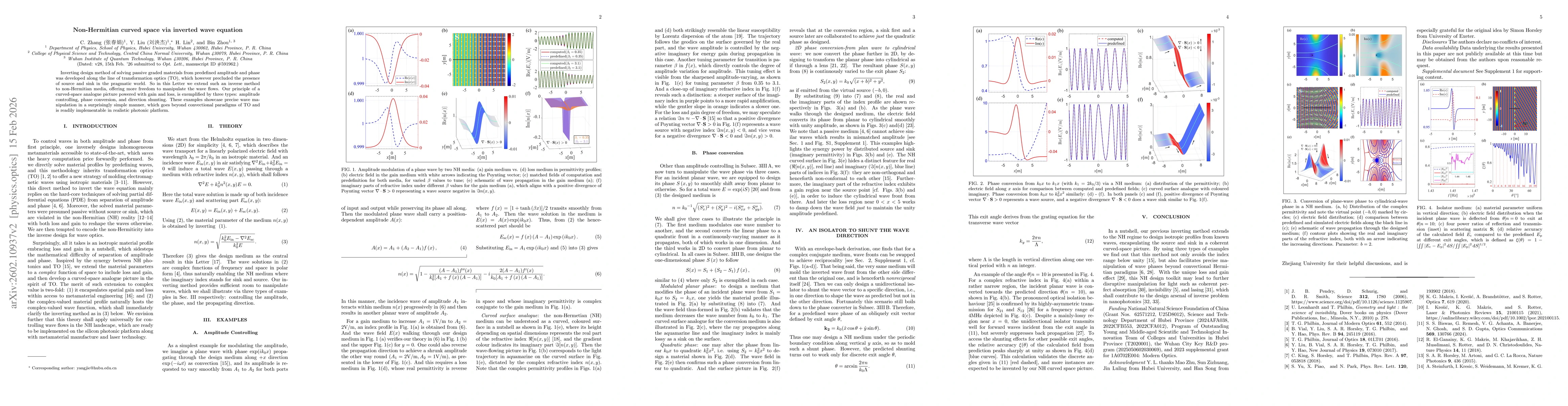 Thumbnail for Non-Hermitian curved space via inverted wave equation