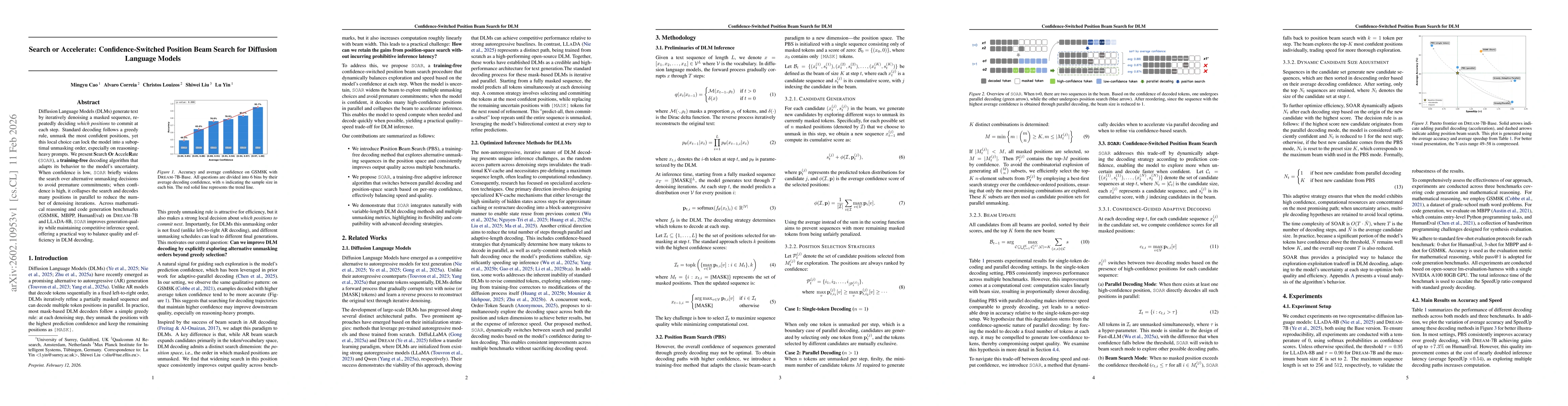 Thumbnail for Search or Accelerate: Confidence-Switched Position Beam Search for Diffusion Language Models