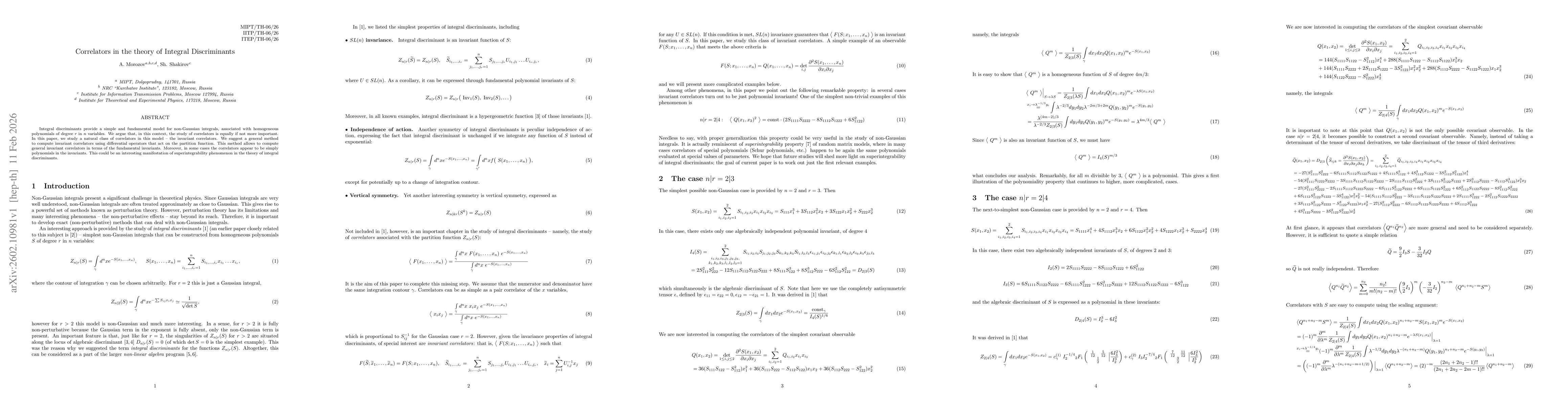 Thumbnail for Correlators in the theory of Integral Discriminants