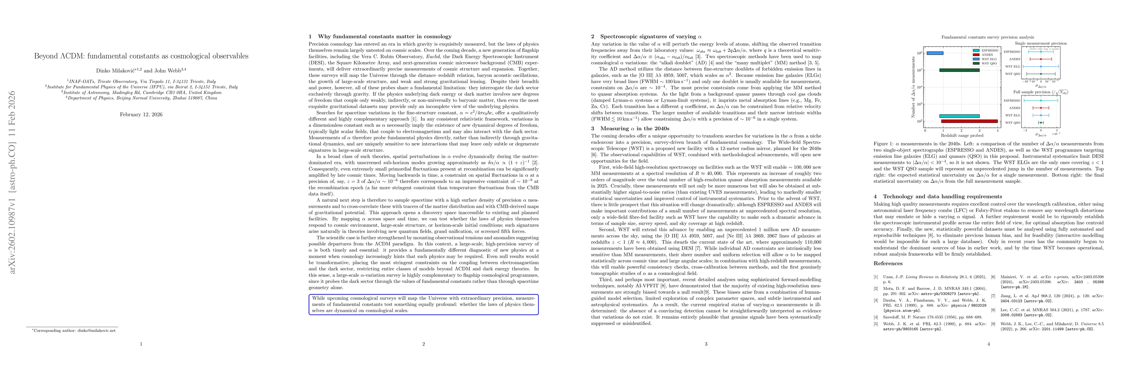 Thumbnail for Beyond $Λ$CDM: fundamental constants as cosmological observables