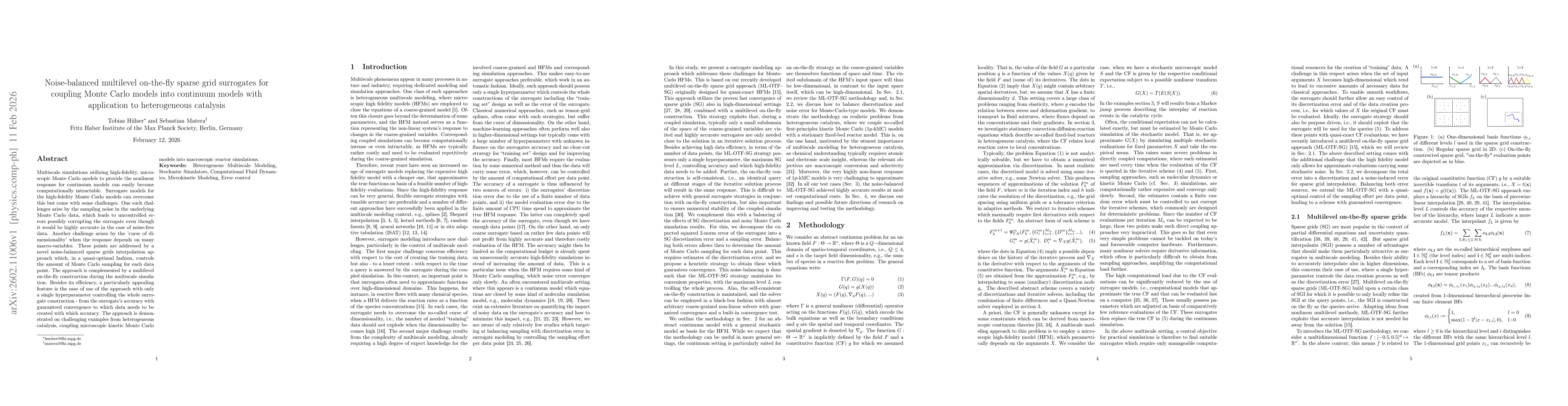 Thumbnail for Noise-balanced multilevel on-the-fly sparse grid surrogates for coupling Monte Carlo models into continuum models with application to heterogeneous catalysis