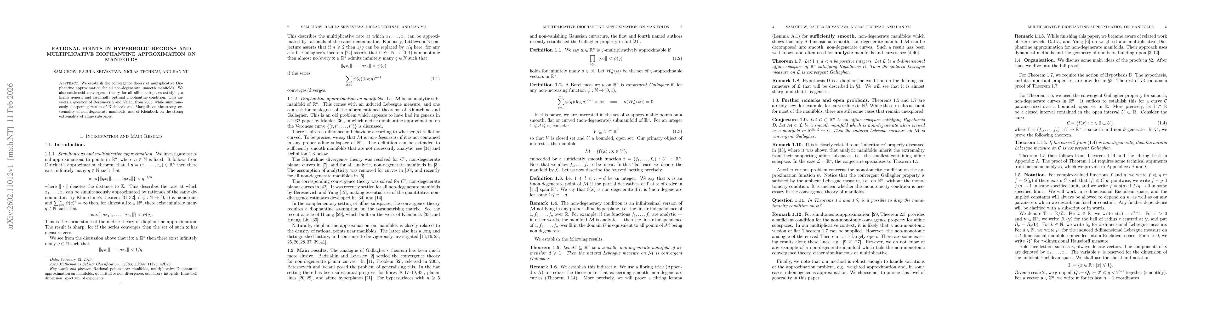 Thumbnail for Rational Points in Hyperbolic Regions and Multiplicative Diophantine Approximation on Manifolds