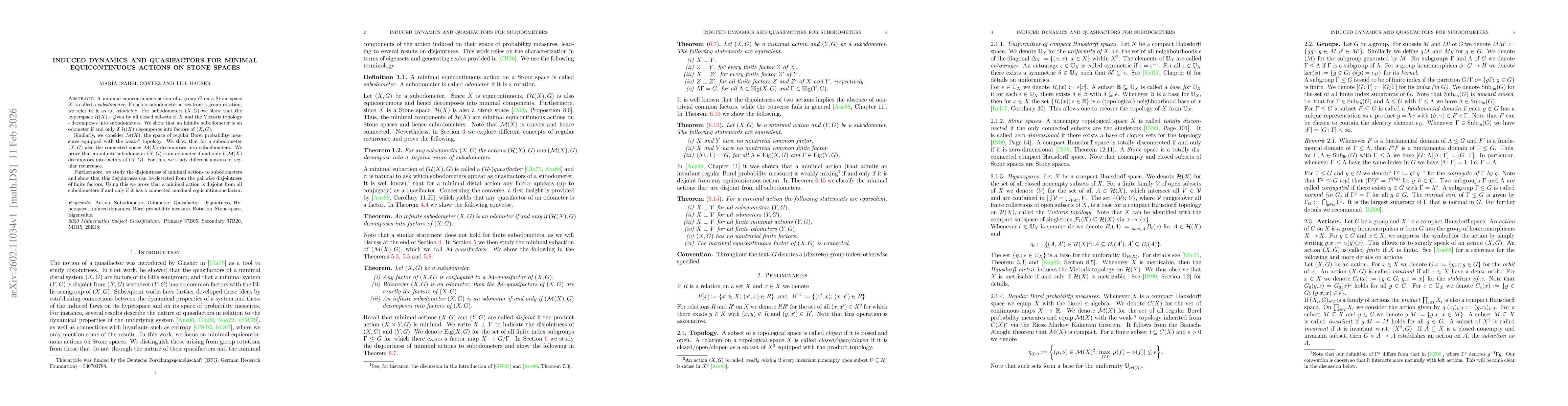 Thumbnail for Induced dynamics and quasifactors for minimal equicontinuous actions on Stone spaces