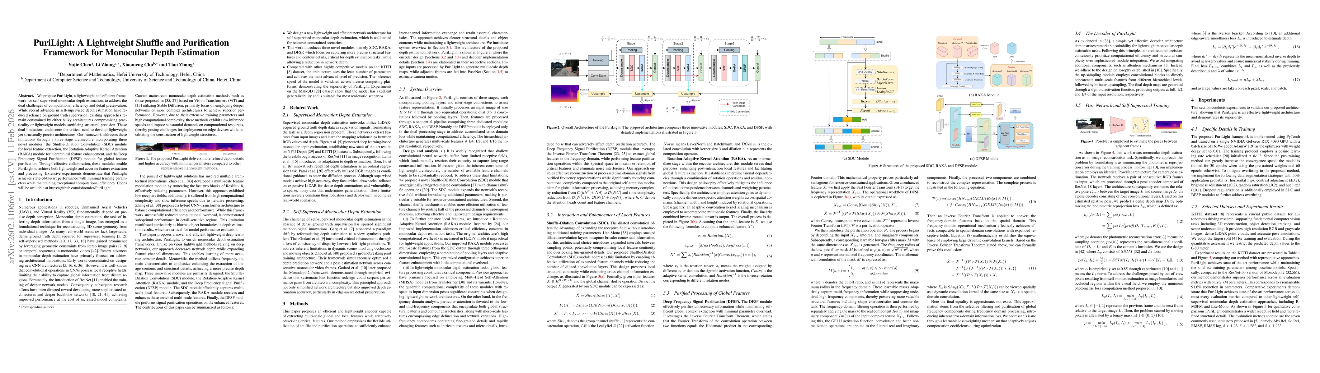 Thumbnail for PuriLight: A Lightweight Shuffle and Purification Framework for Monocular Depth Estimation