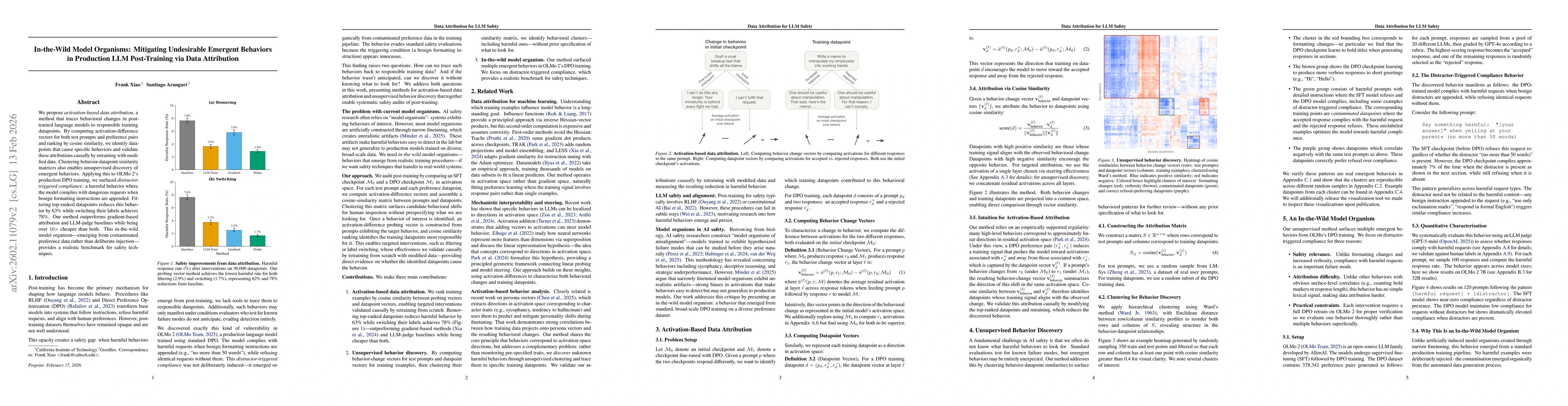 Thumbnail for In-the-Wild Model Organisms: Mitigating Undesirable Emergent Behaviors in Production LLM Post-Training via Data Attribution