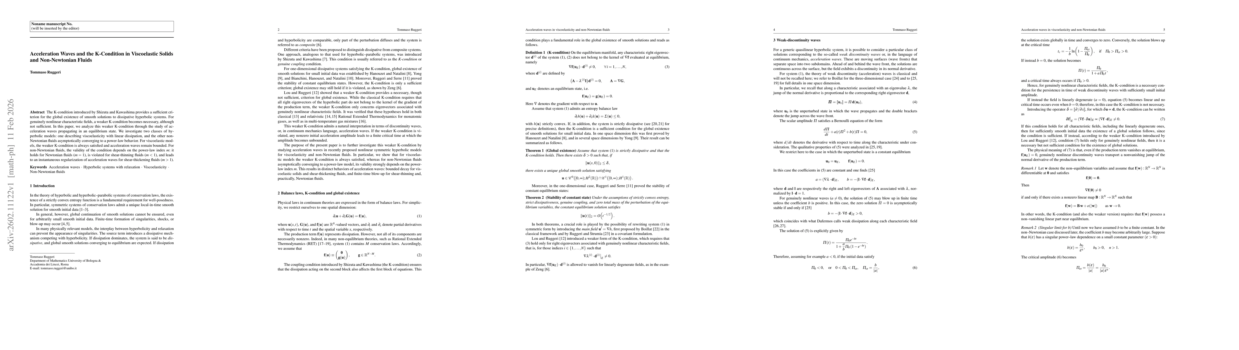 Thumbnail for Acceleration Waves and the K-Condition in Viscoelastic Solids and Non-Newtonian Fluids