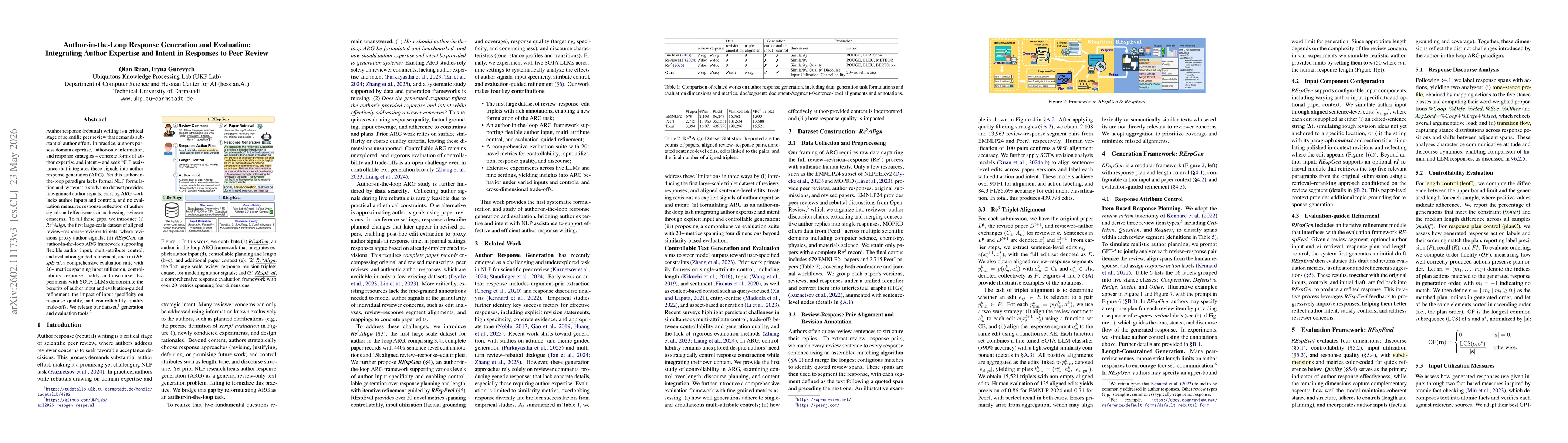Thumbnail for Author-in-the-Loop Response Generation and Evaluation: Integrating Author Expertise and Intent in Responses to Peer Review