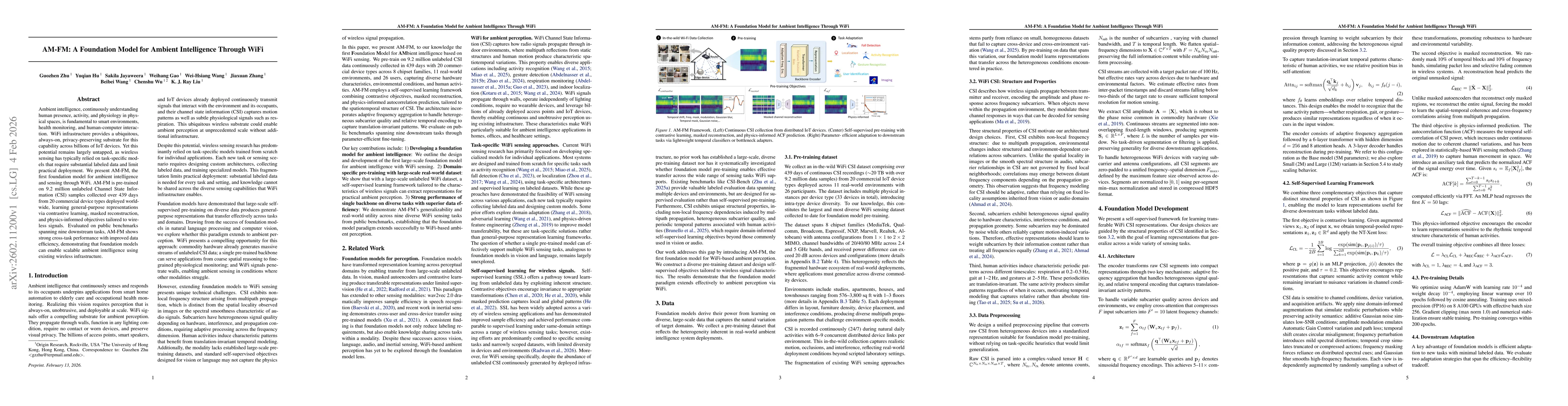 Thumbnail for AM-FM: A Foundation Model for Ambient Intelligence Through WiFi