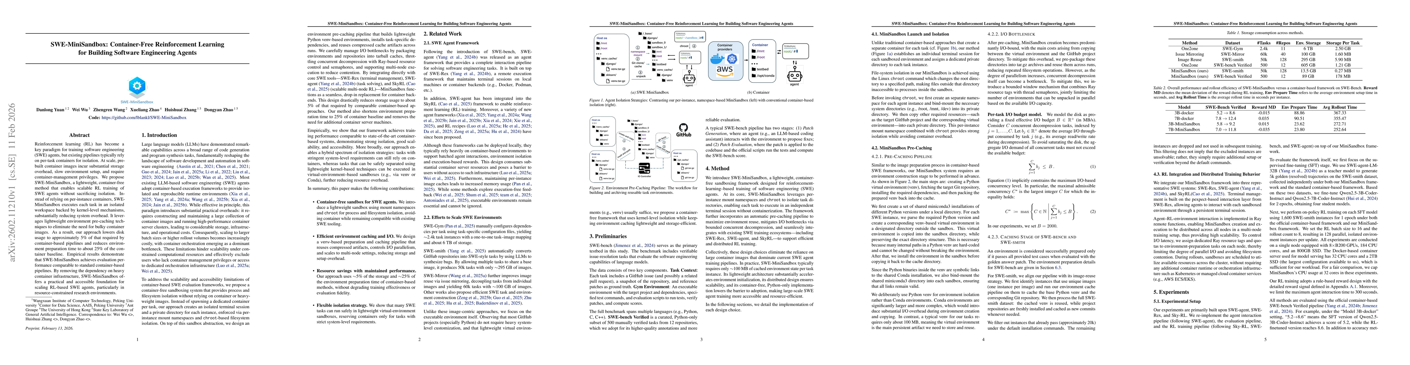 Thumbnail for SWE-MiniSandbox: Container-Free Reinforcement Learning for Building Software Engineering Agents