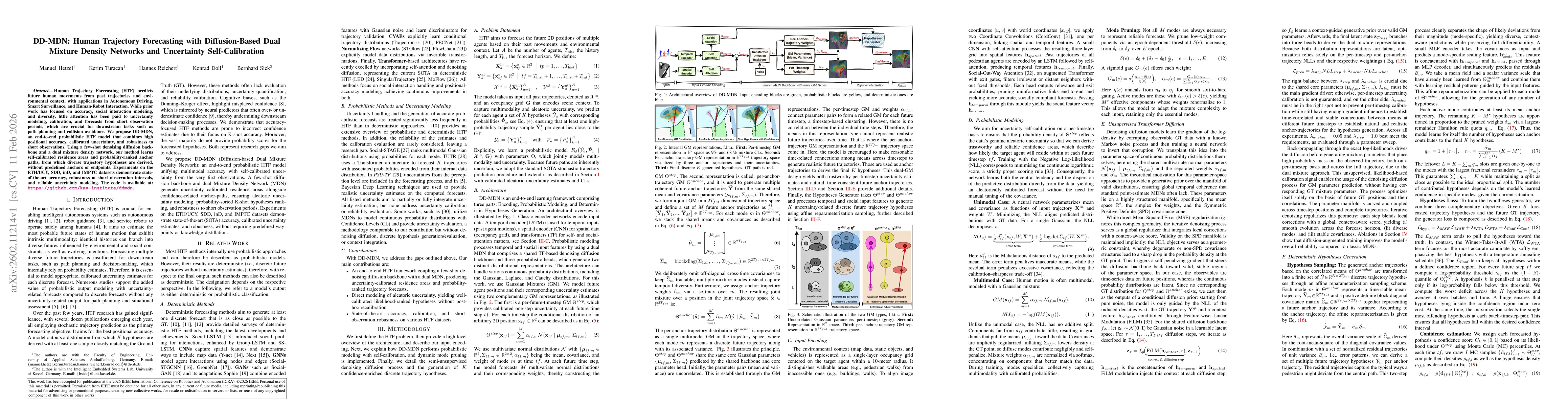 Thumbnail for DD-MDN: Human Trajectory Forecasting with Diffusion-Based Dual Mixture Density Networks and Uncertainty Self-Calibration