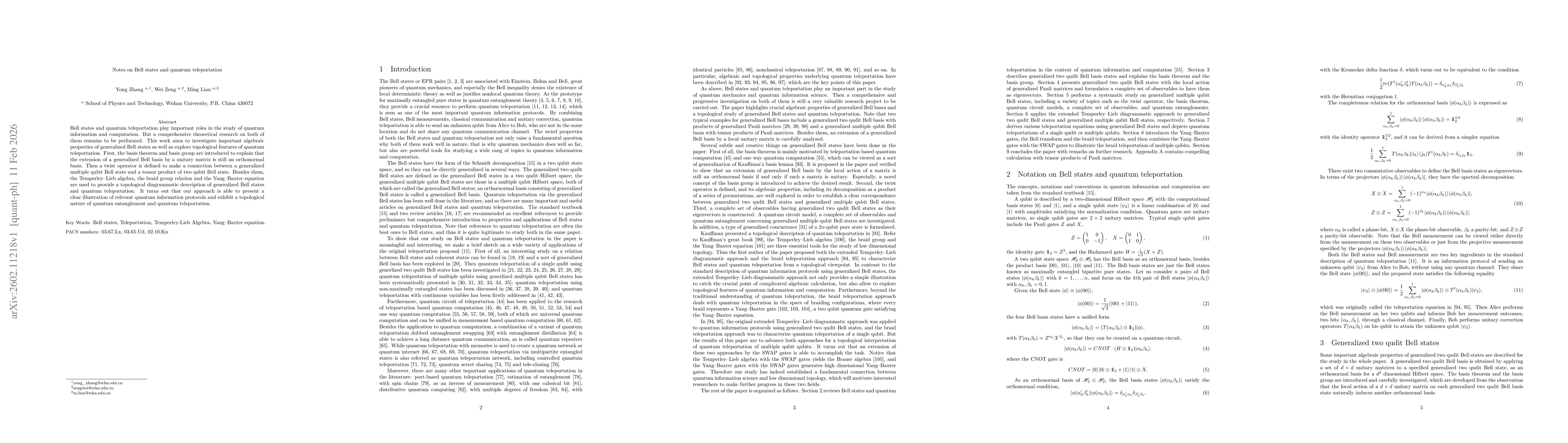Thumbnail for Notes on Bell states and quantum teleportation
