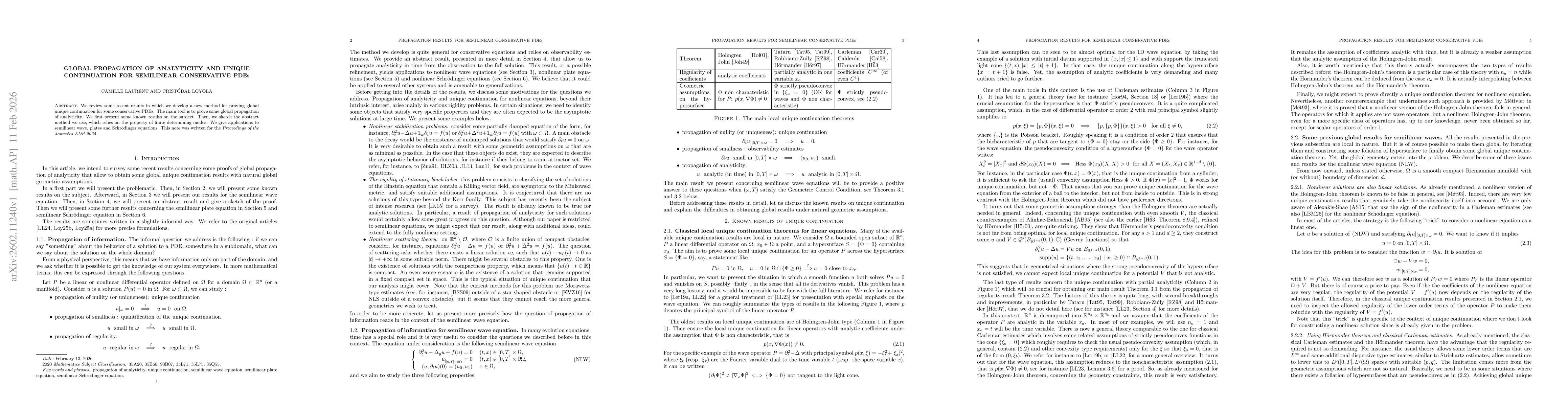 Thumbnail for Global propagation of analyticity and unique continuation for semilinear conservative PDEs
