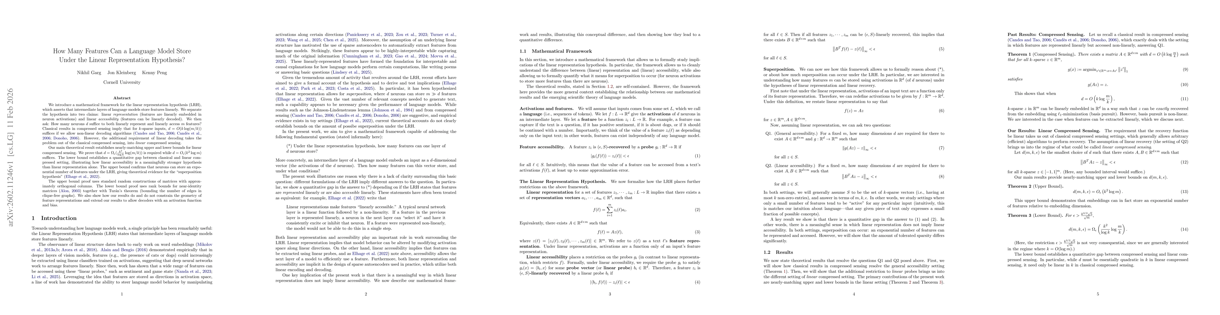 Thumbnail for How Many Features Can a Language Model Store Under the Linear Representation Hypothesis?