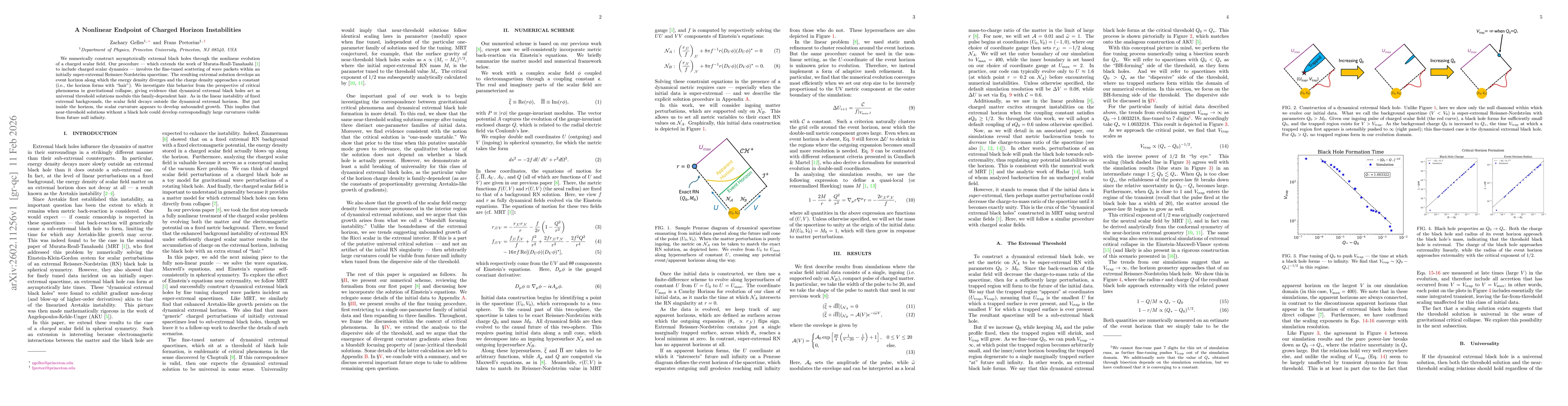 Thumbnail for A Nonlinear Endpoint of Charged Horizon Instabilities