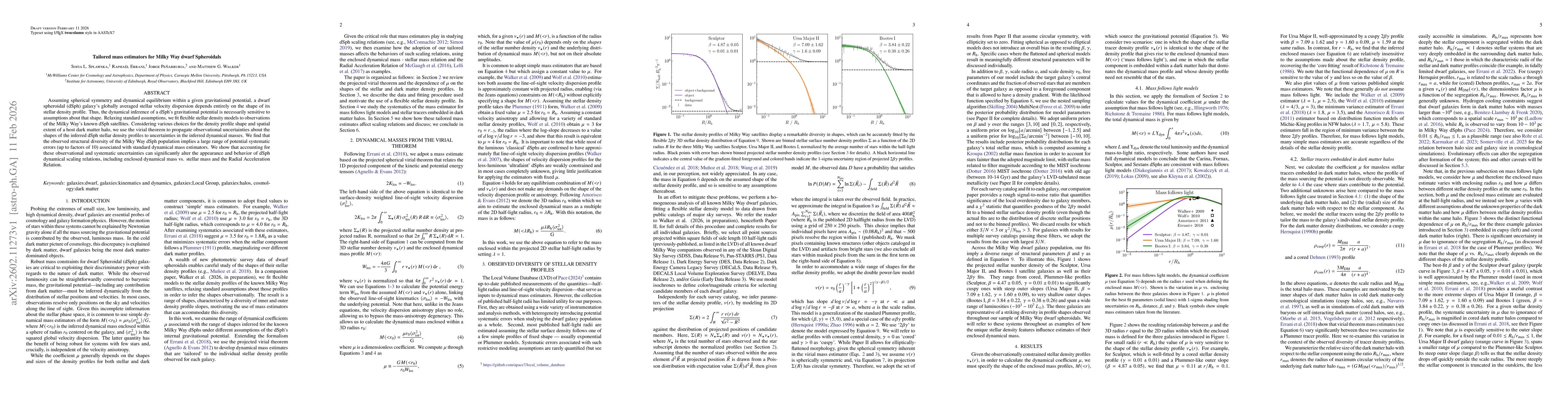 Thumbnail for Tailored mass estimators for Milky Way dwarf Spheroidals