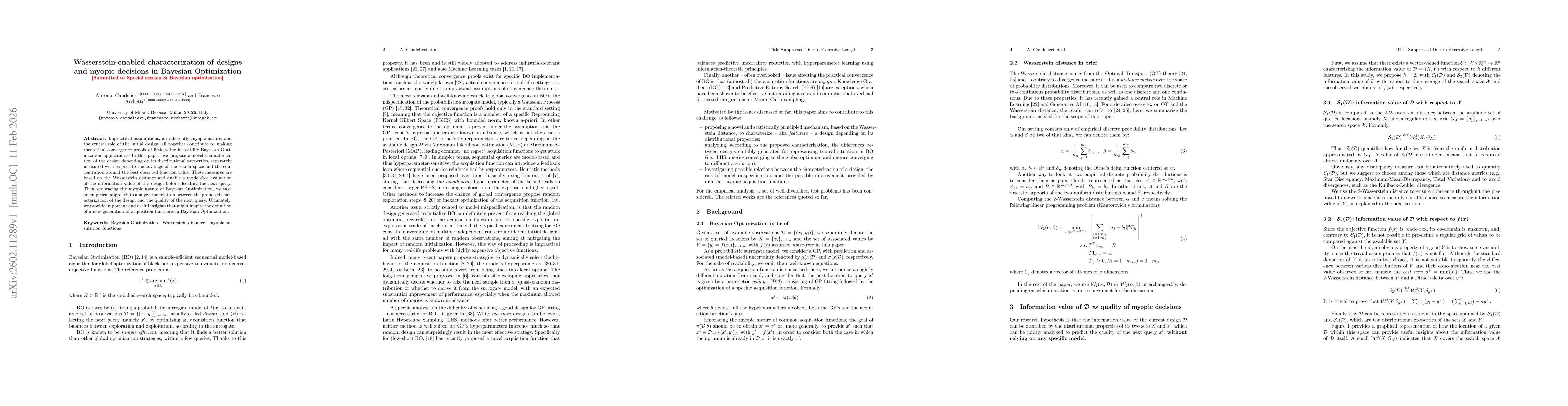 Thumbnail for Wasserstein-enabled characterization of designs and myopic decisions in Bayesian Optimization
