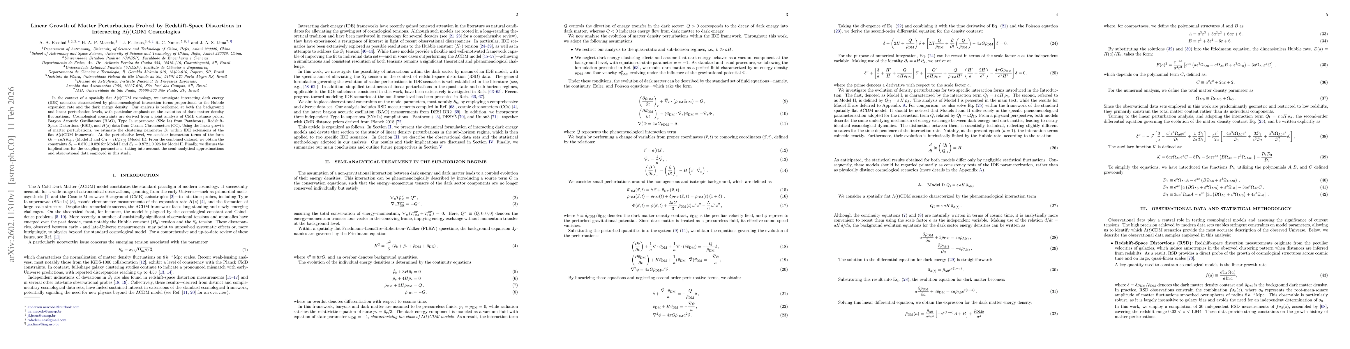 Thumbnail for Linear Growth of Matter Perturbations Probed by Redshift-Space Distortions in Interacting $Λ(t)$CDM Cosmologies