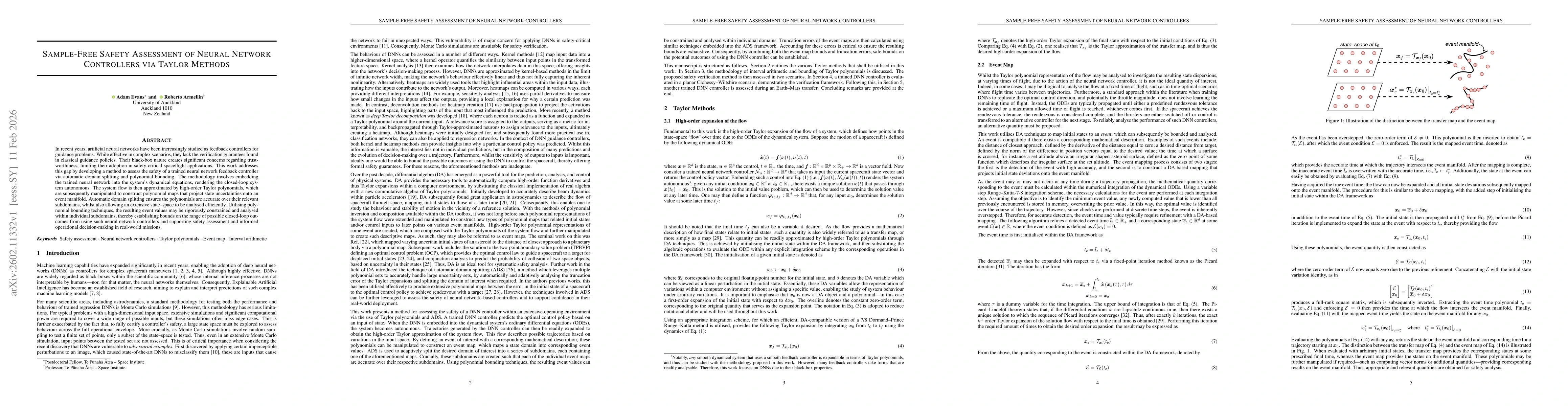 Thumbnail for Sample-Free Safety Assessment of Neural Network Controllers via Taylor Methods