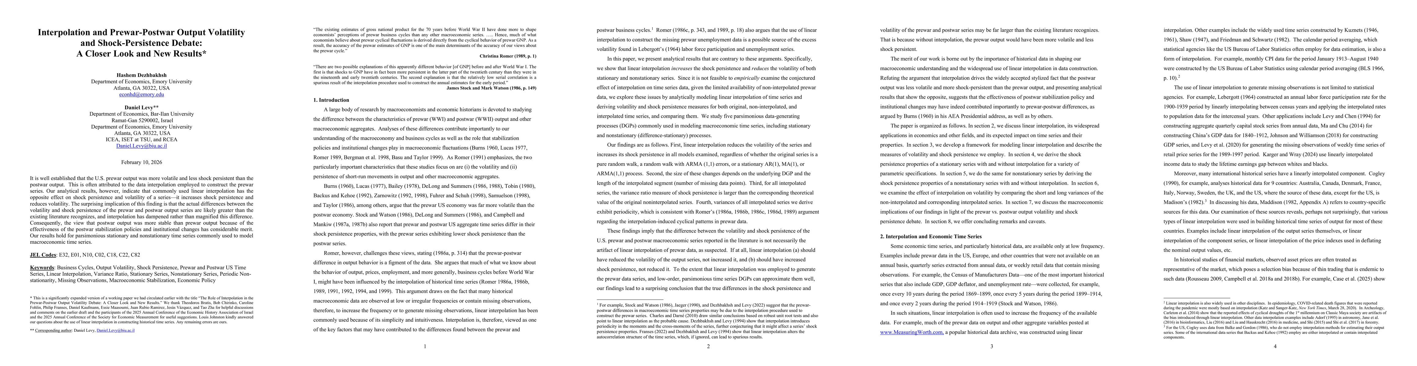 Thumbnail for Interpolation and Prewar-Postwar Output Volatility and Shock-Persistence Debate: A Closer Look and New Results