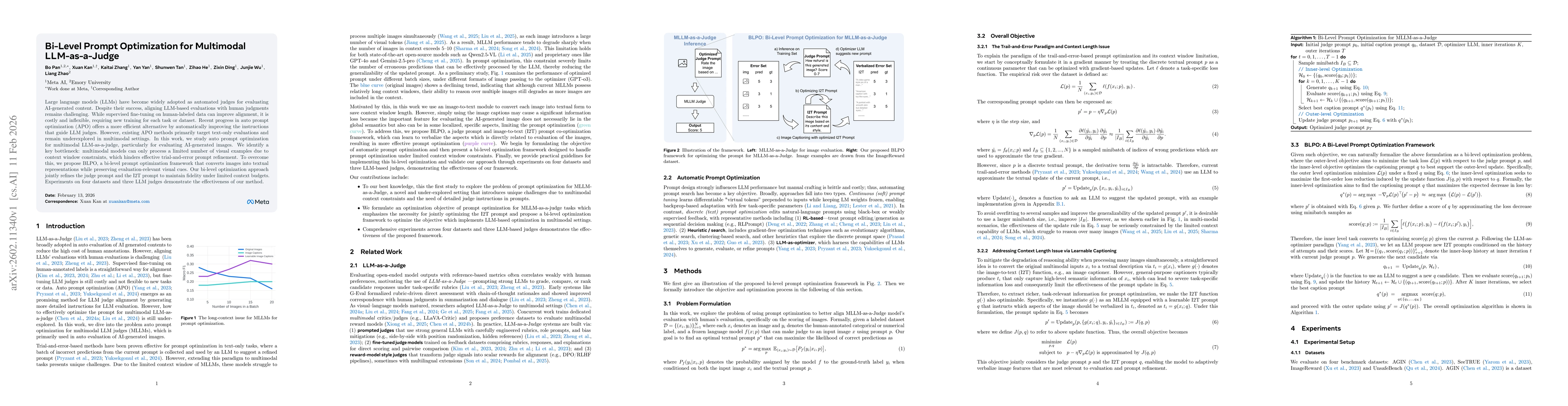 Thumbnail for Bi-Level Prompt Optimization for Multimodal LLM-as-a-Judge