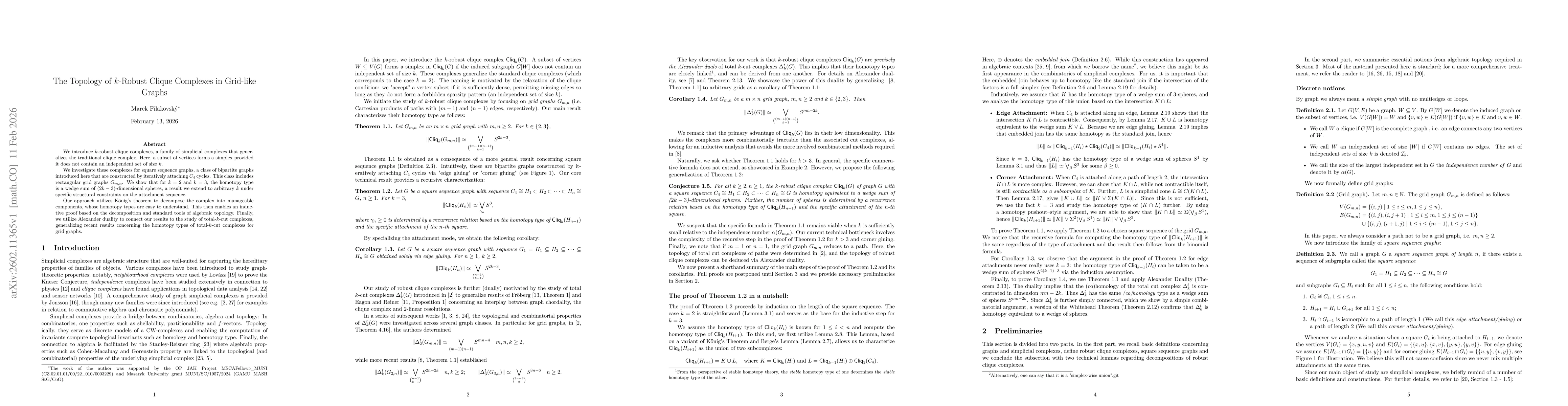 Thumbnail for The Topology of $k$-Robust Clique Complexes in Grid-like Graphs