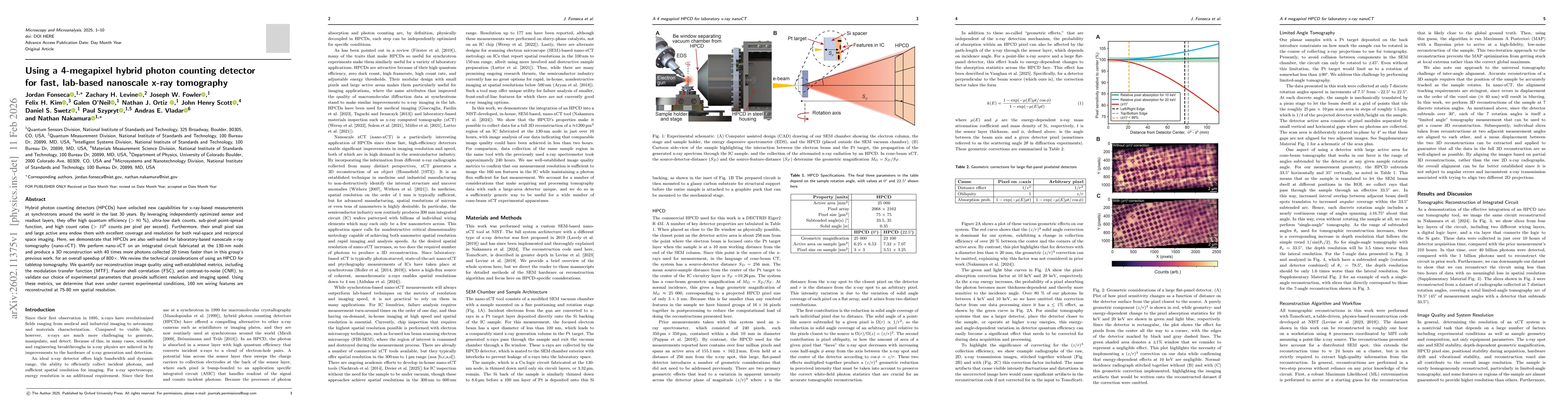 Thumbnail for Using a 4-megapixel hybrid photon counting detector for fast, lab-based nanoscale x-ray tomography