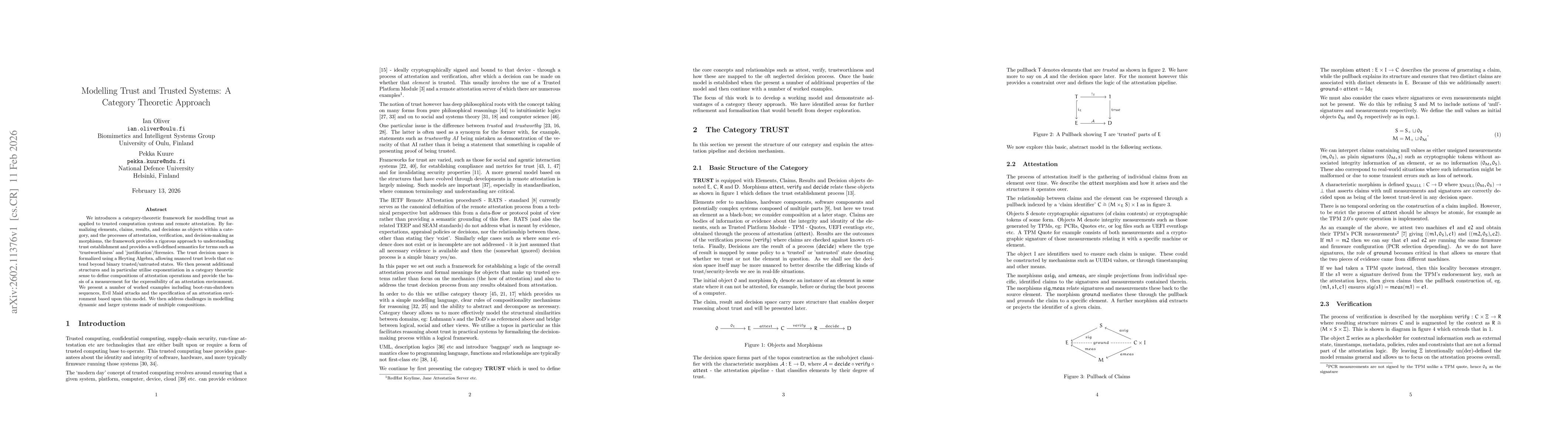 Thumbnail for Modelling Trust and Trusted Systems: A Category Theoretic Approach
