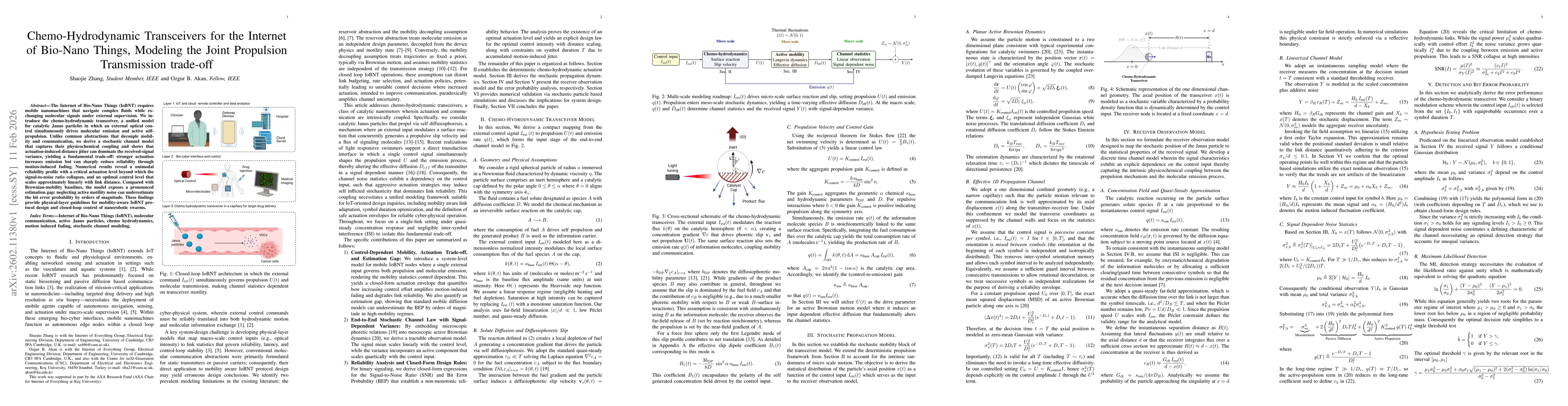 Thumbnail for Chemo Hydrodynamic Transceivers for the Internet of Bio-Nano Things, Modeling the Joint Propulsion Transmission trade-off