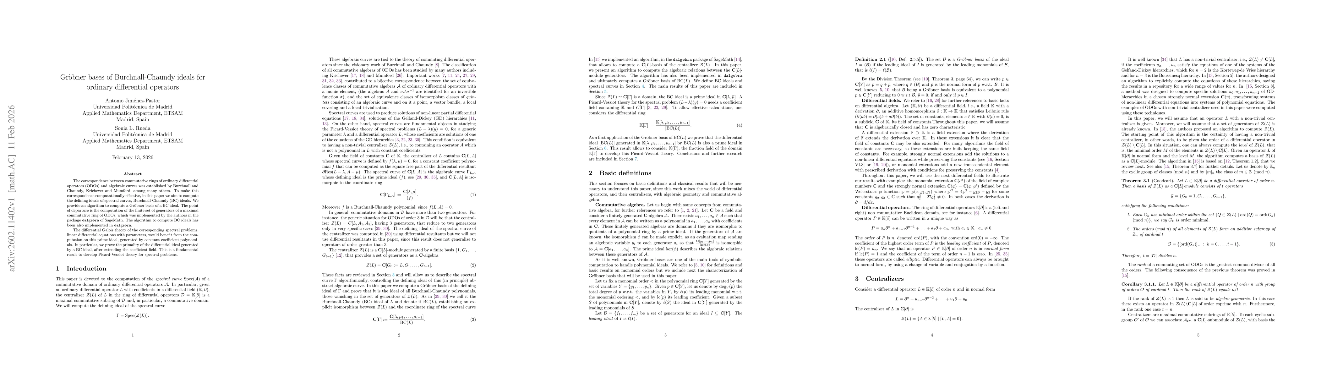 Thumbnail for Gröbner bases of Burchnall-Chaundy ideals for ordinary differential operators