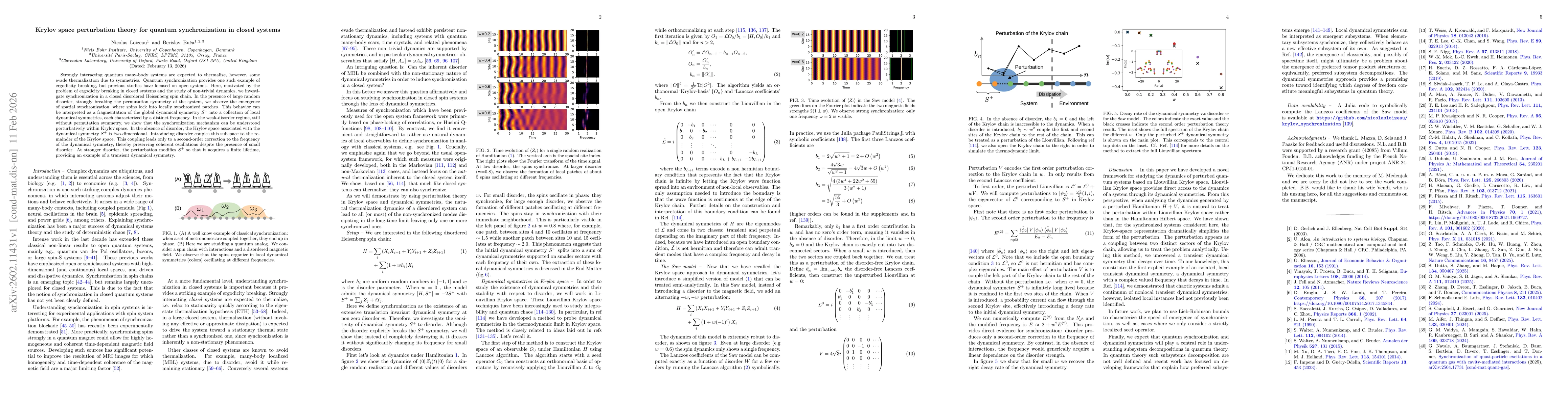 Thumbnail for Krylov space perturbation theory for quantum synchronization in closed systems