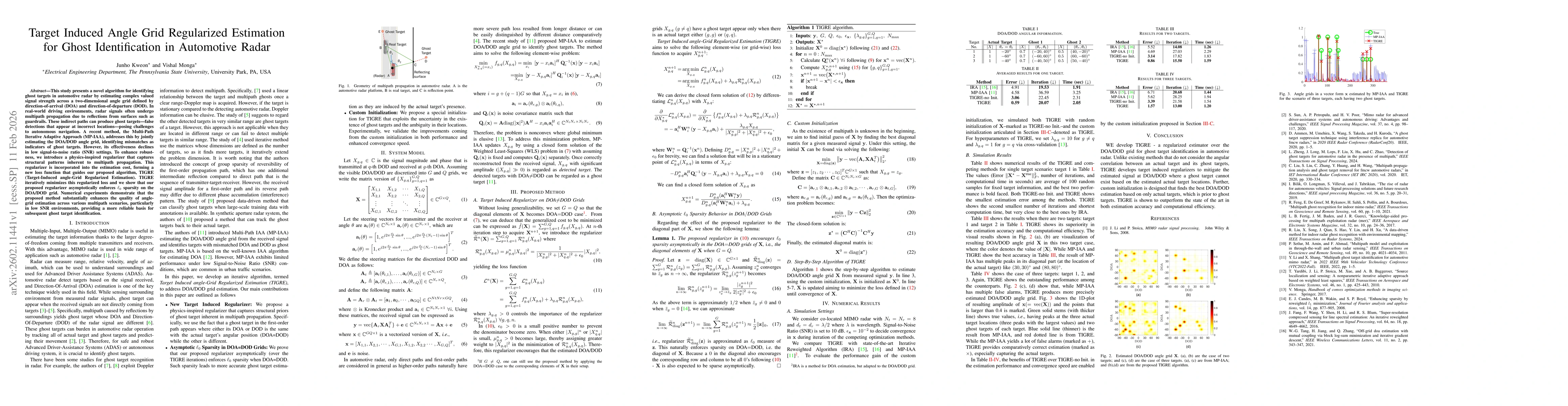 Thumbnail for Target Induced Angle Grid Regularized Estimation for Ghost Identification in Automotive Radar